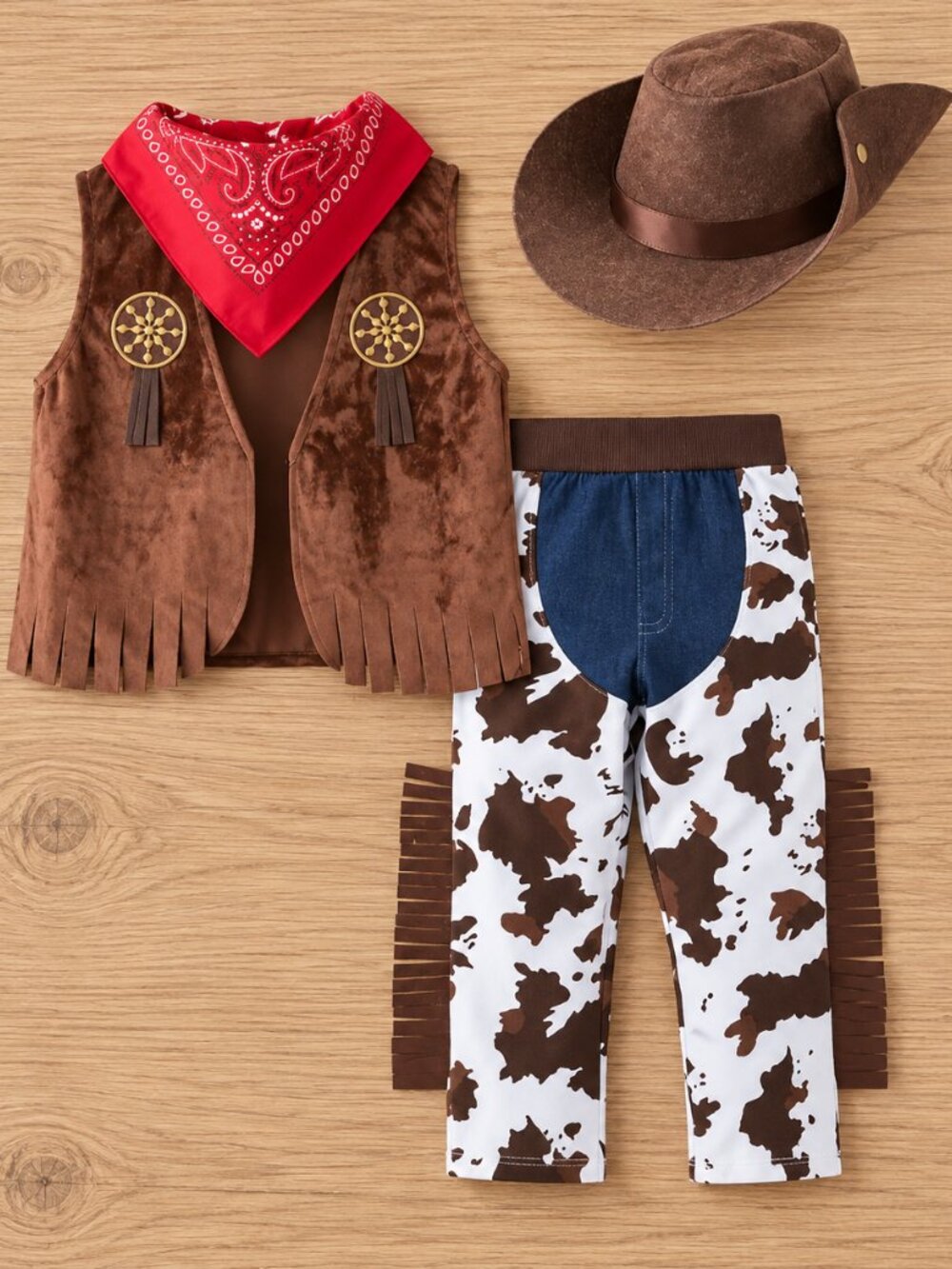 Western Little Cowboy Cosplay 4pcs Costume Outfit